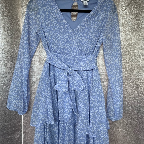 Japna Long Sleeve Smocked Waist Mini Dress size XS - Picture 3 of 6